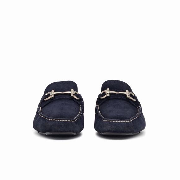 950$ SALVATORE FERRAGAMO Men’s Parigi Drivers Loafer Suede Blue US9 EE main image 6
